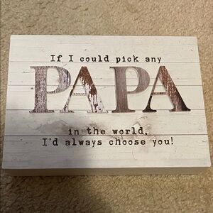 Rustic Brown and White 'Papa' Wall Decor